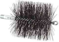 Schaefer Brush - 4-1/2" Brush Length, 4-1/2" Diam, Double Stem, Double Spiral Tube Brush - 7-1/2" Long, Tempered Steel Wire, 1/4" NPT Male Connection - All Tool & Supply