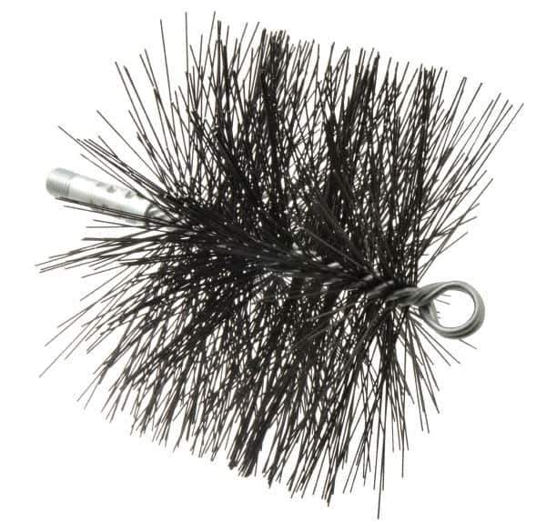 Schaefer Brush - 4-1/2" Brush Length, 7" Diam, Double Stem, Double Spiral Tube Brush - 7-1/2" Long, Tempered Steel Wire, 1/4" NPT Male Connection - All Tool & Supply