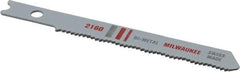 Milwaukee Tool - 2-3/4" Long, 24 Teeth per Inch, Bi-Metal Jig Saw Blade - Toothed Edge, 0.2813" Wide x 0.047" Thick, U-Shank - All Tool & Supply