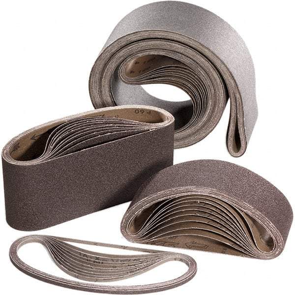 Sait - 4" Wide x 24" OAL, 60 Grit, Aluminum Oxide Abrasive Belt - Aluminum Oxide, Medium, Coated, X Weighted Cloth Backing - All Tool & Supply