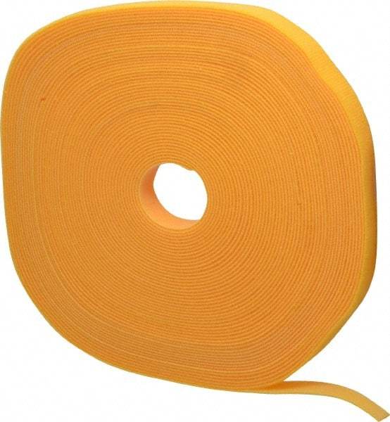 SpeedTech - 75' Long Yellow Nylon & Polyethylene Hook & Loop Strap - 50 Lb Tensile Strength - All Tool & Supply