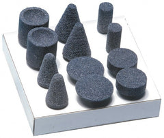 Grier Abrasives - 12 Piece Aluminum Oxide Vitrified Abrasive Point Set - All Tool & Supply