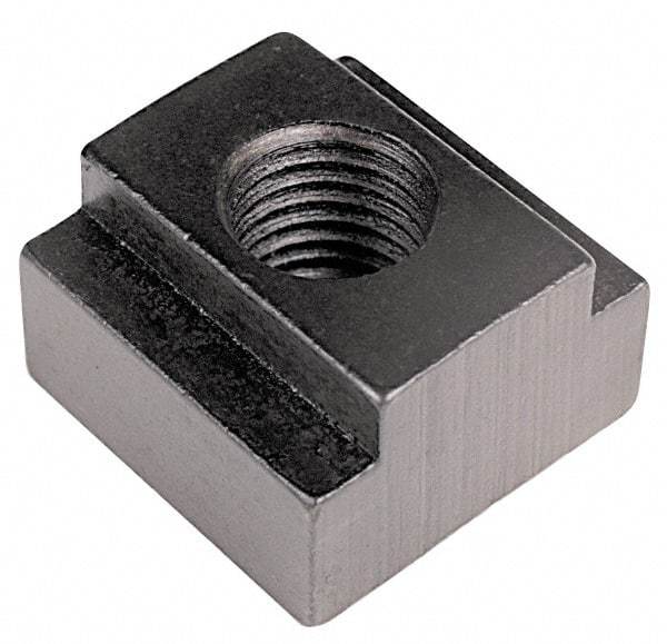 TE-CO - 5/16-18 Blind Tapped T Slot Nut - 7/16" Slot Width, 11/16 x 7/32" Base Width x Height, 7/8 x 1/2" OAL x Height - All Tool & Supply