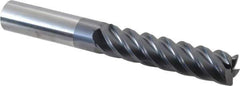 SGS - 3/4", 5 Flute, Single End, Solid Carbide, 0.03" Corner Radius End Mill - 6" OAL, 45° Helix, Right Hand Flute, 3-1/4" LOC, Right Hand Cut - All Tool & Supply