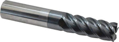 SGS - 1", 5 Flute, Single End, Solid Carbide, 0.03" Corner Radius End Mill - 6" OAL, 45° Helix, Right Hand Flute, 2-5/8" LOC, Right Hand Cut - All Tool & Supply