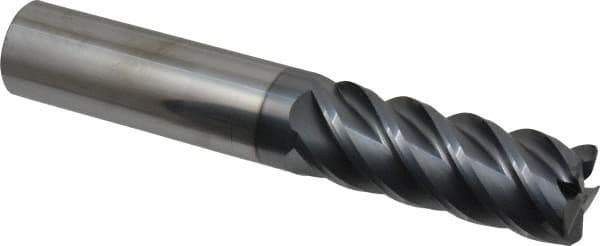 SGS - 1", 5 Flute, Single End, Solid Carbide, 0.06" Corner Radius End Mill - 6" OAL, 45° Helix, Right Hand Flute, 2-5/8" LOC, Right Hand Cut - All Tool & Supply