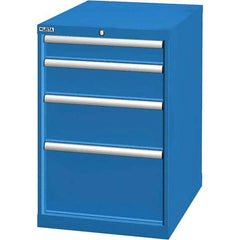 LISTA - 4 Drawer, 21 Compartment Bright Blue Steel Modular Storage Cabinet - All Tool & Supply