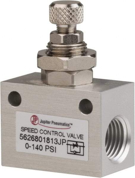 PRO-SOURCE - 1/4" NPT Inline Speed Control Valve - 0 to 140.78 psi & Aluminum Alloy Material - All Tool & Supply