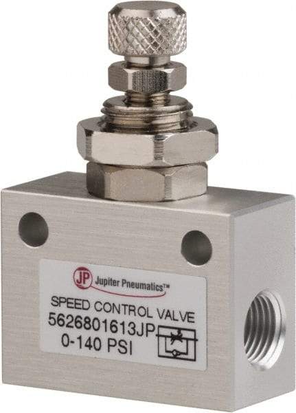 PRO-SOURCE - 1/8" NPT Inline Speed Control Valve - 0 to 140.78 psi & Aluminum Alloy Material - All Tool & Supply