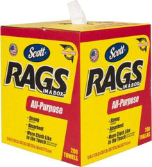 Scott - Virgin Double Re-Creped Rag - Medium Lint, White, 11 x 12", Comes in Box - All Tool & Supply