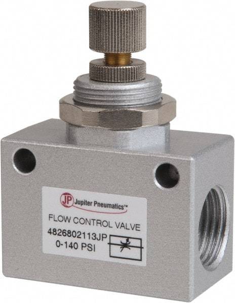 PRO-SOURCE - 1/2" NPT Inline Flow Control Valve - 0 to 140.78 psi & Aluminum Alloy Material - All Tool & Supply