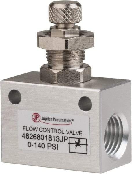 PRO-SOURCE - 1/4" NPT Inline Flow Control Valve - 0 to 140.78 psi & Aluminum Alloy Material - All Tool & Supply