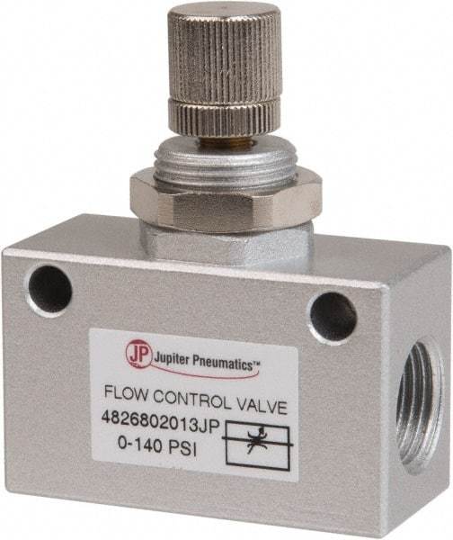 PRO-SOURCE - 3/8" NPT Inline Flow Control Valve - 0 to 140.78 psi & Aluminum Alloy Material - All Tool & Supply