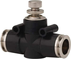 PRO-SOURCE - 1/2" Tube OD Inline Flow Control Valve - 0 to 113.76 psi & Techno Polymer, Brass, Steel Material - All Tool & Supply