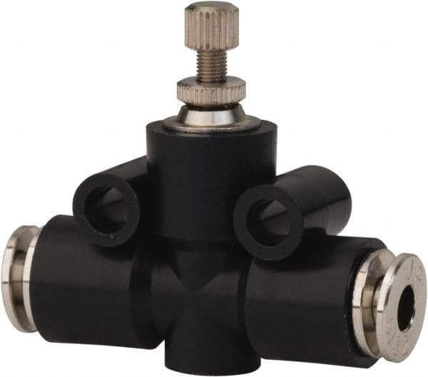 PRO-SOURCE - 5/32" Tube OD Inline Flow Control Valve - 0 to 113.76 psi & Techno Polymer, Brass, Steel Material - All Tool & Supply