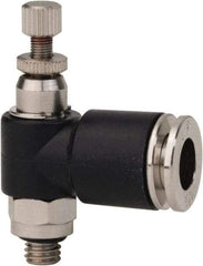 PRO-SOURCE - 10-32 Male NPT x 1/4" Tube OD Miniature Exhaust Valve - 0 to 113.76 psi & Techno Polymer, Brass, Steel Material - All Tool & Supply