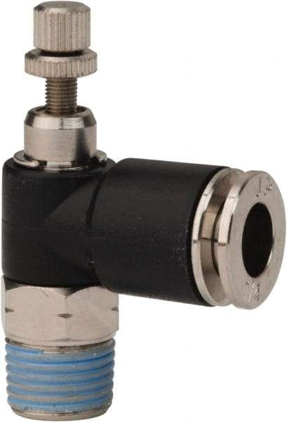 PRO-SOURCE - 1/8" Male NPT x 1/4" Tube OD Miniature Exhaust Valve - 0 to 113.76 psi & Techno Polymer, Brass, Steel Material - All Tool & Supply