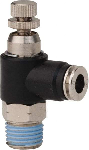 PRO-SOURCE - 1/4" Male NPT x 1/4" Tube OD Compact Banjo Valve - 0 to 113.76 psi & Techno Polymer, Brass, Steel Material - All Tool & Supply