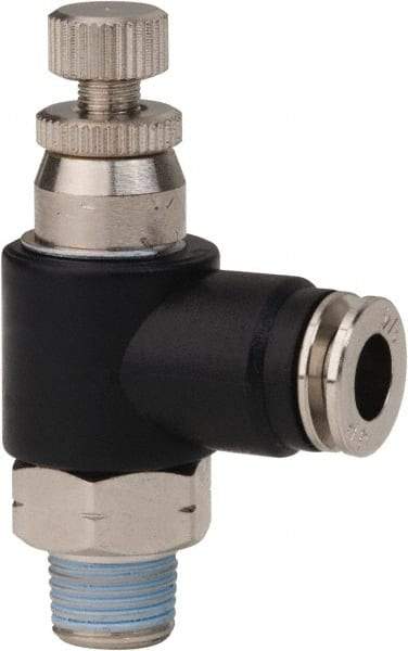 PRO-SOURCE - 1/8" Male NPT x 1/4" Tube OD Compact Banjo Valve - 0 to 113.76 psi & Techno Polymer, Brass, Steel Material - All Tool & Supply