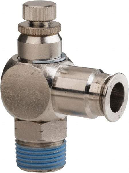 PRO-SOURCE - 3/8" Male NPT x 3/8" Tube OD Tamper Resistant Valve - 0 to 113.76 psi & Nickel Plated Brass Material - All Tool & Supply