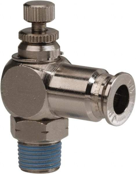 PRO-SOURCE - 1/8" Male NPT x 1/4" Tube OD Tamper Resistant Valve - 0 to 113.76 psi & Nickel Plated Brass Material - All Tool & Supply