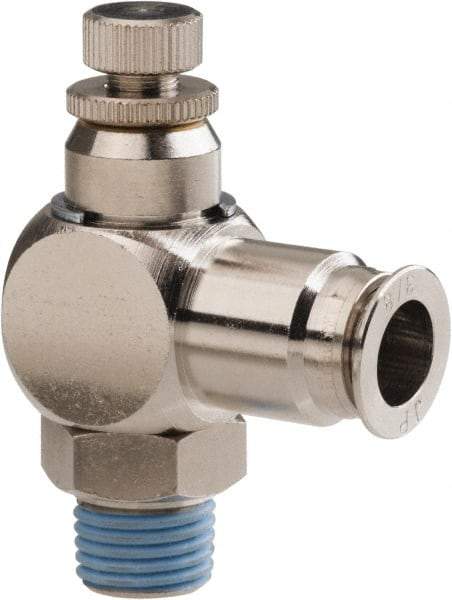 PRO-SOURCE - 1/4" Male NPT x 3/8" Tube OD Tamper Resistant Valve - 0 to 113.76 psi & Nickel Plated Brass Material - All Tool & Supply