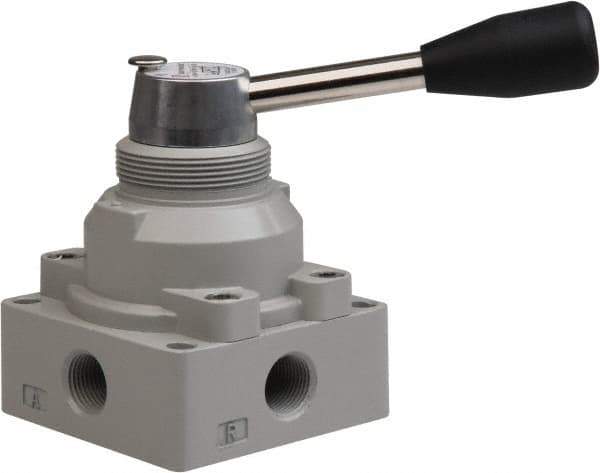 Value Collection - 3/8" NPT Manual Mechanical Valve - 4-Way, 2 Position with L Cock Device, 0.976 CV Rate & 127.98 Max psi - All Tool & Supply