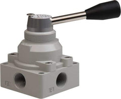 Value Collection - 1/2" NPT Manual Mechanical Valve - 4-Way, 3 Position with L Cock Device, 0.976 CV Rate & 127.98 Max psi - All Tool & Supply