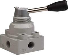 Value Collection - 3/8" NPT Manual Mechanical Valve - 4-Way, 3 Position with L Cock Device, 0.976 CV Rate & 127.98 Max psi - All Tool & Supply