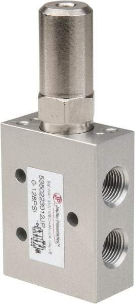 PRO-SOURCE - 1/8" NPT 5-Way, 2 Position Mini Mechanical Valve - 0.34 CV Rate, 9 CFM, 127.98 Max psi, Air Pilot/Spring Actuator - All Tool & Supply