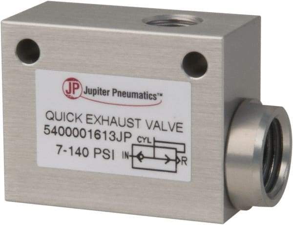 PRO-SOURCE - 1/8" NPT Quick Exhaust Valve - 1/4" Exhaust Port, 7.1 to 140.78 psi, Aluminum Alloy Material - All Tool & Supply