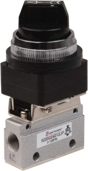 PRO-SOURCE - 1/8" NPT Mechanically Operated Air Valve - 2-Way, 2 Position, Selector/Manual, 0.1 CV Rate & 127.98 Max psi - All Tool & Supply