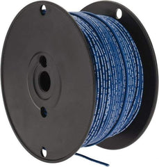 Made in USA - 18 AWG, 16 Strand, 500' OAL, Tinned Copper Hook Up Wire - Blue PVC Jacket, 0.106" Diam - All Tool & Supply