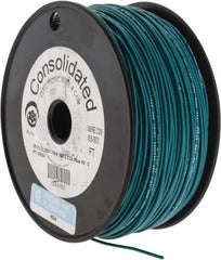 Made in USA - 20 AWG, 10 Strand, 500' OAL, Tinned Copper Hook Up Wire - Green PVC Jacket, 0.07" Diam - All Tool & Supply