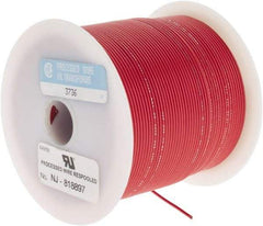 Made in USA - 22 AWG, 7 Strand, 500' OAL, Tinned Copper Hook Up Wire - Red PVC Jacket, 0.062" Diam - All Tool & Supply