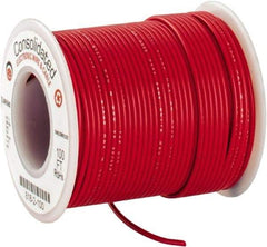 Made in USA - 22 AWG, 7 Strand, 100' OAL, Tinned Copper Hook Up Wire - Red PVC Jacket, 0.062" Diam - All Tool & Supply