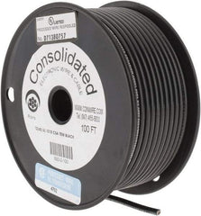 Made in USA - 12 AWG, 65 Strand, 100' OAL, Tinned Copper Hook Up Wire - Black PVC Jacket, 0.155" Diam - All Tool & Supply