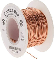 Made in USA - 20 AWG, 0.032 Inch Diameter, 79 Ft., Solid, Grounding Wire - Copper, ASTM B3, QQ-W-343 Type S, RoHS Compliant - All Tool & Supply