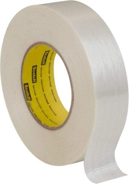 3M - 1" x 60 Yd Clear Rubber Adhesive Packaging Tape - Polyester Film Backing, 7 mil Thick, 380 Lb Tensile Strength, Series 8919MSR - All Tool & Supply