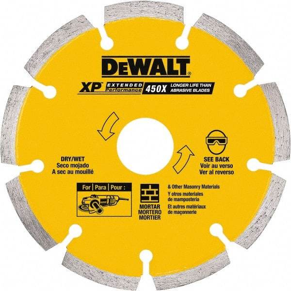 DeWALT - 5" Diam, 7/8" Arbor Hole Diam, Wet & Dry Cut Saw Blade - Diamond-Tipped, Standard Round Arbor - All Tool & Supply