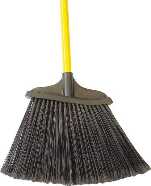 PRO-SOURCE - 8-1/8" Wide, Black Synthetic Bristles, 48" Fiberglass Handle, Angled Broom - Water Resistant - All Tool & Supply