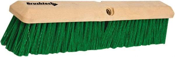 PRO-SOURCE - 18" General Purpose Polypropylene Push Broom - 3" Bristle Length, Plastic Block, Threaded Handle Connection, Handle Sold Separately - All Tool & Supply