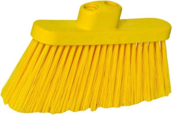 PRO-SOURCE - 10" Wide, Yellow Polypropylene Bristles, Angled Broom - Threaded Handle, 10 Inch Wide Broom, Yellow Bristles, Handle Sold Separately - All Tool & Supply