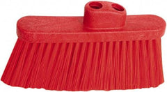 PRO-SOURCE - 10" Wide, Red Polypropylene Bristles, Angled Broom - Threaded Handle, 10 Inch Wide Broom, Red Bristles, Handle Sold Separately - All Tool & Supply