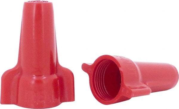 Ideal - 2, 18 to 4, 10 AWG, 600 Volt, Flame Retardant, Wing Twist on Wire Connector - Red, 221°F - All Tool & Supply