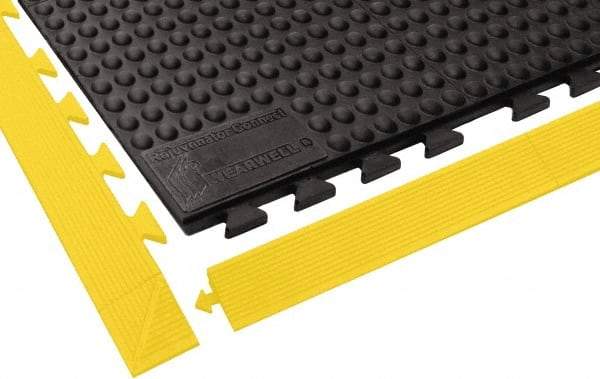 Wearwell - 3' Long x 3' Wide x 5/8" Thick, Anti-Fatigue Modular Matting Tiles - Male & Female, 4 Interlocking Sides, Black, For Dry Areas, Series 503 - All Tool & Supply