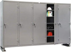 Strong Hold - 25 Shelf Locking Storage Cabinet - Steel, 122" Wide x 24" Deep x 78" High, Dark Gray - All Tool & Supply