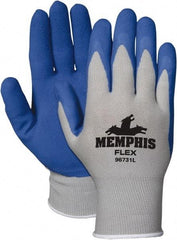 MCR Safety - Size M (8) Latex Coated Latex Work Gloves - Palm & Fingers Coated, Paired - All Tool & Supply