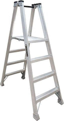 Louisville - 3 Steps, 4' High, Type IA Rating, Aluminum Platform Ladder - 300 Lb Capacity, 25-3/8" Base Width - All Tool & Supply