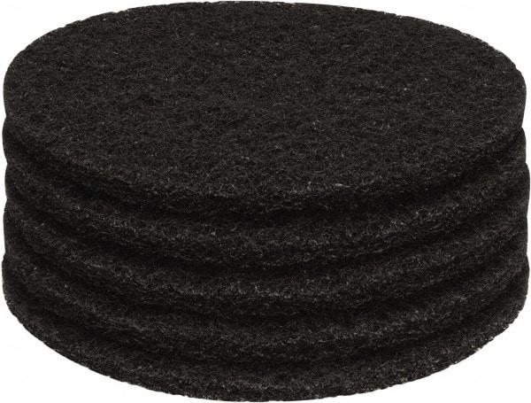 PRO-SOURCE - Stripping Pad - 13" Machine, Black Pad, Polyester - All Tool & Supply